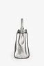 Fendi Silver Metallic Leather Medium Peekaboo Top Handle with Strap