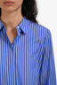 Theory Blue/White Striped Button-Up Shirt Size S