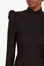 Smythe Black/Gold Puff Sleeve Knit Top Size S