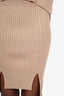 Jonathan Simkhai Taupe Wool-Blend Knit Ribbed Sweater + Midi Skirt Set Size XS/S