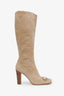 Escada Beige Suede Knee High Boots Size 40.5