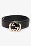 Gucci Black Leather GG Belt Size 65/26