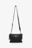 Prada Black Leather Double Zip 'Vitello Daino' Crossbody Bag with Strap