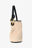 JW Anderson Cream Cotton Canvas Black Leather Bucket Bag