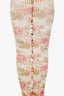 Paco Rabanne Green/Red Rose Cotton Midi Length Dress Size M