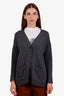 Prada Grey Wool Cashmere Elbow Patches Cardigan Size 36
