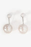 Salvatore Ferragamo Silver Tone White Pearl Drop Earrings