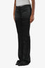 Alessandra Rich Black Satin Low Rise Trousers Size 36