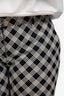 Prada 2014 Navy Blue/Cream Printed Wool Silk Trousers Size 46
