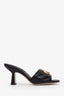 Gucci Black Leather GG Marmont Open Toe Heels Size 37.5