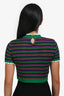 Miu Miu 2019 Green/Multicolour Cotton Crochet Knit Short Sleeve Cropped Top Size 36