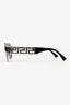 Versace Silver Tone Rectangular Logo Sunglasses