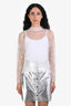 Frame White Lace Mock Neck Blouse Size XS