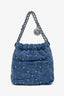Pre-Loved Chanel™ 2024 Light Wash Denim Quilted Studded Denim Mini 22 Hobo