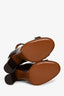 Chloe Burgundy Leather Triple Buckle Mary Jane Pumps Size 36.5