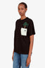 Loewe Black Cotton Knit Anagram Embellished Palm Tree T-Shirt Size S