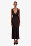 Max Mara Black Silk Halter-Top Sleeveless Maxi Dress Size 2