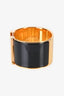 Hermès Gold Tone Metal/Black Enamel Clic H XL Bangle
