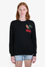 Dolce & Gabbana Black Cotton Cherry Sequined Sweatshirt Size M