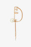 Christian Dior Gold Tone Faux Pearl & Crystal Tribales Single Ear Climber Earring