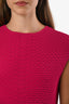 Alexander McQueen Fuchsia Textured Knit Sleeveless Midi Dress Size S