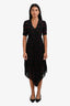 Maje Black Embroidered Hearts Print Short Sleeve Midi Dress Size 1