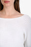 Vince White Cable Knit Boat Neck Sweater Size S