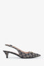 Gucci Beige/Blue GG Canvas Slingback Pumps Size 38.5