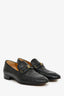 Gucci Black Lambskin Leather Logo Loafers Size 37