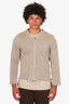 Comme des Garcons Beige Glitter Knitted Zip-up Sweater Size S Mens