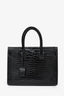 Saint Laurent Black Croc Embossed Sac de Jour Nano Top Handle