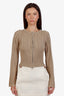SNDYS Brown 'Cici' Cable Knit Zip Sweater
