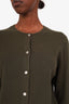 Theory Green Cashmere Button-Up Sweater Size S