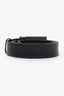 Prada Black Leather Rectangle Logo Buckle Belt Size 95