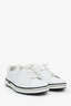 Prada White Leather Logo Sneakers Size 12 Mens