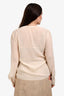Frame Beige Silk Front Tie Raw Distress Long Sleeve Blouse Size S