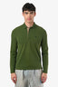 Burberry Green Cotton Long Sleeve Polo Shirt Size S