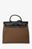 Hermès 2019 Etoupe/Black Canvas Leather Herbag 31