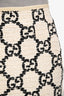 Gucci 2019 Cream/Black GG Tweed Mini Skirt Size 40