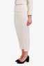 Pre-loved Chanel™ 94P White Linen Straight Leg Trousers Size 36