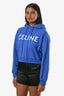 Sweat à capuche court Celine avec logo bleu, taille S