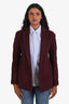 Theory Burgundy Wool Cashmere Pleated Coat Size 00