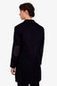 Manteau bleu marine personnalisé Loro Piana en laine/cachemire, à simple boutonnage, taille 50 homme