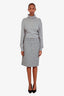 Gucci Grey Cotton Wool Midi Skirt Size 40