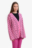 Balenciaga Pink/Black Logo All Over Cardigan Size 4