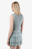 Pre-loved Chanel™ Blue Tweed Button Sleeveless Dress Size 38