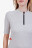 Hermès Grey Wool Quarter Sleeve Zip Top Size M