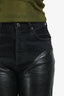 Agolde Black Denim Recycled Leather Jeans Size 24