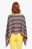 Missoni Pink Wool Blend Colour Block Zigzag Poncho Estimated Size S