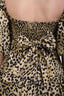 Faithfull The Brand Brown/Black Cotton Leopard Print Ruched Mini Dress Size 2